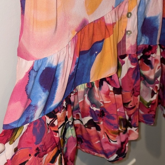 French Connection NWOT Isadora Patched Tiered Tank Top Size 2 Multi Color - Picture 8 of 15